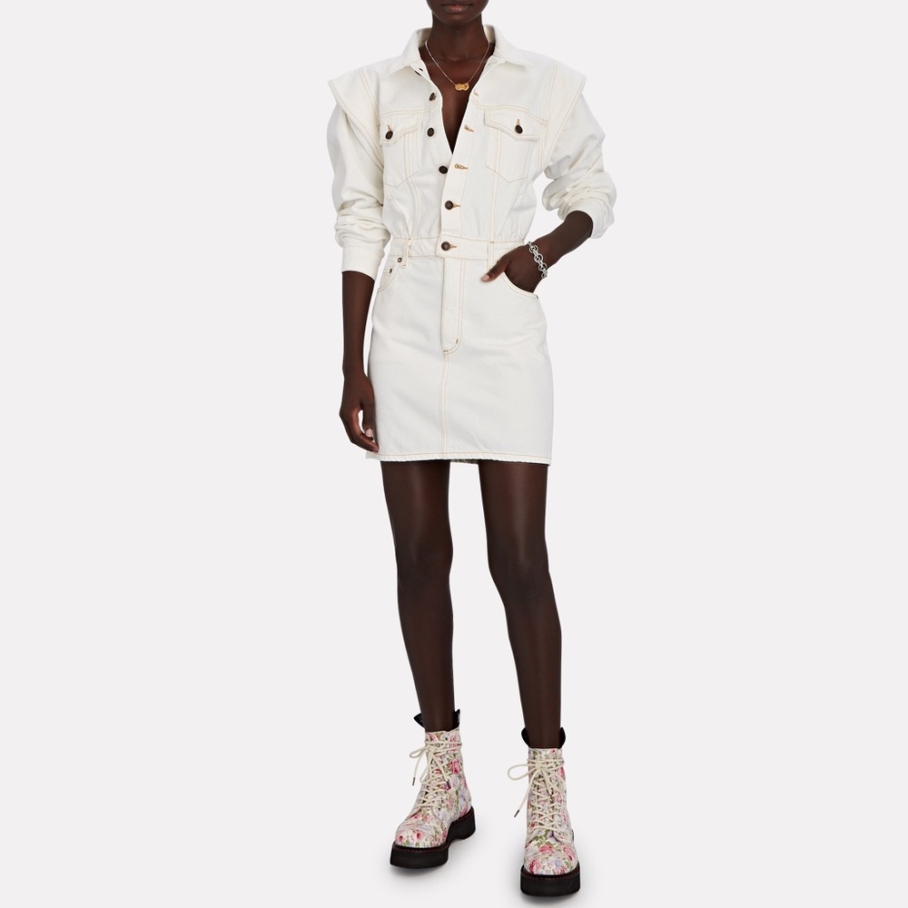 AGOLDE white denim dress